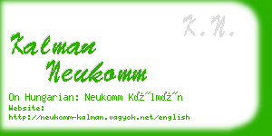 kalman neukomm business card